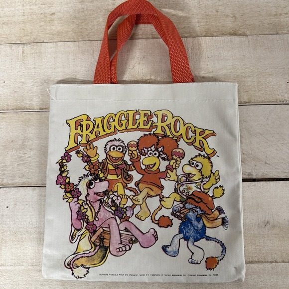 Vintage Fraggle Rock Muppets Canvas Bag Jim Henson 1985 Tote 10"x10" - Picture 1 of 8